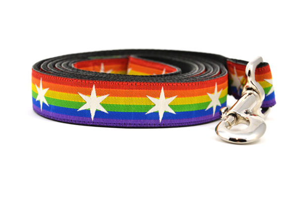 Rainbow Pride Six Point Star Dog Leashes