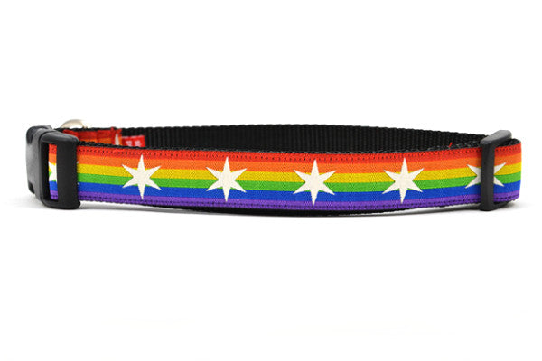 Rainbow Pride Six Point Star Dog Collars
